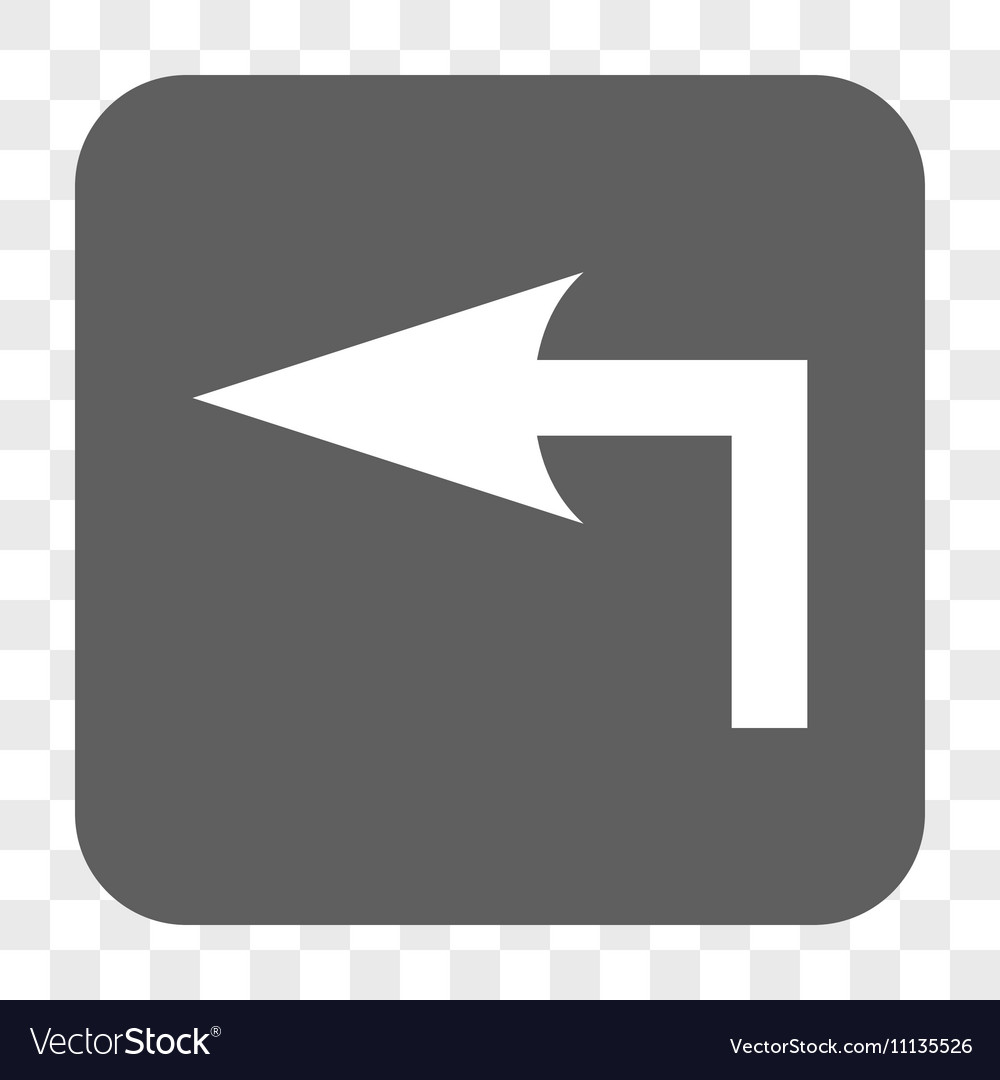 Turn left rounded square button