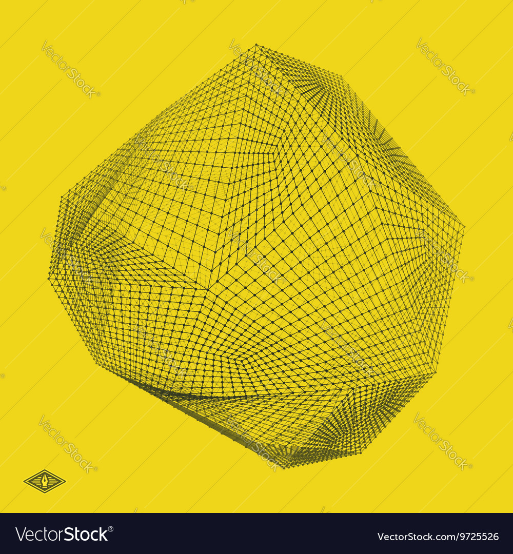 Wireframe object 3d connection structure