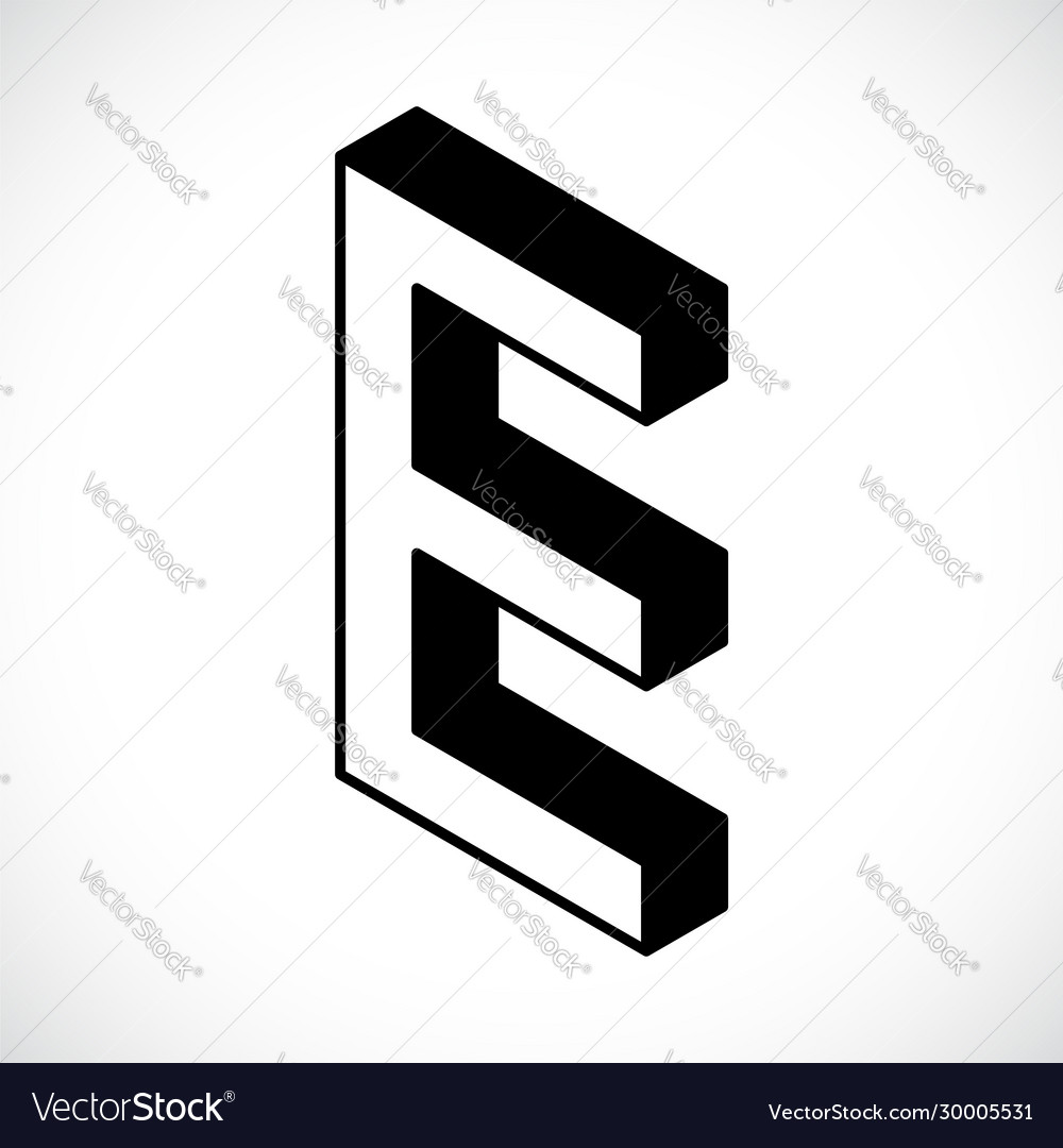 3d letter e logo