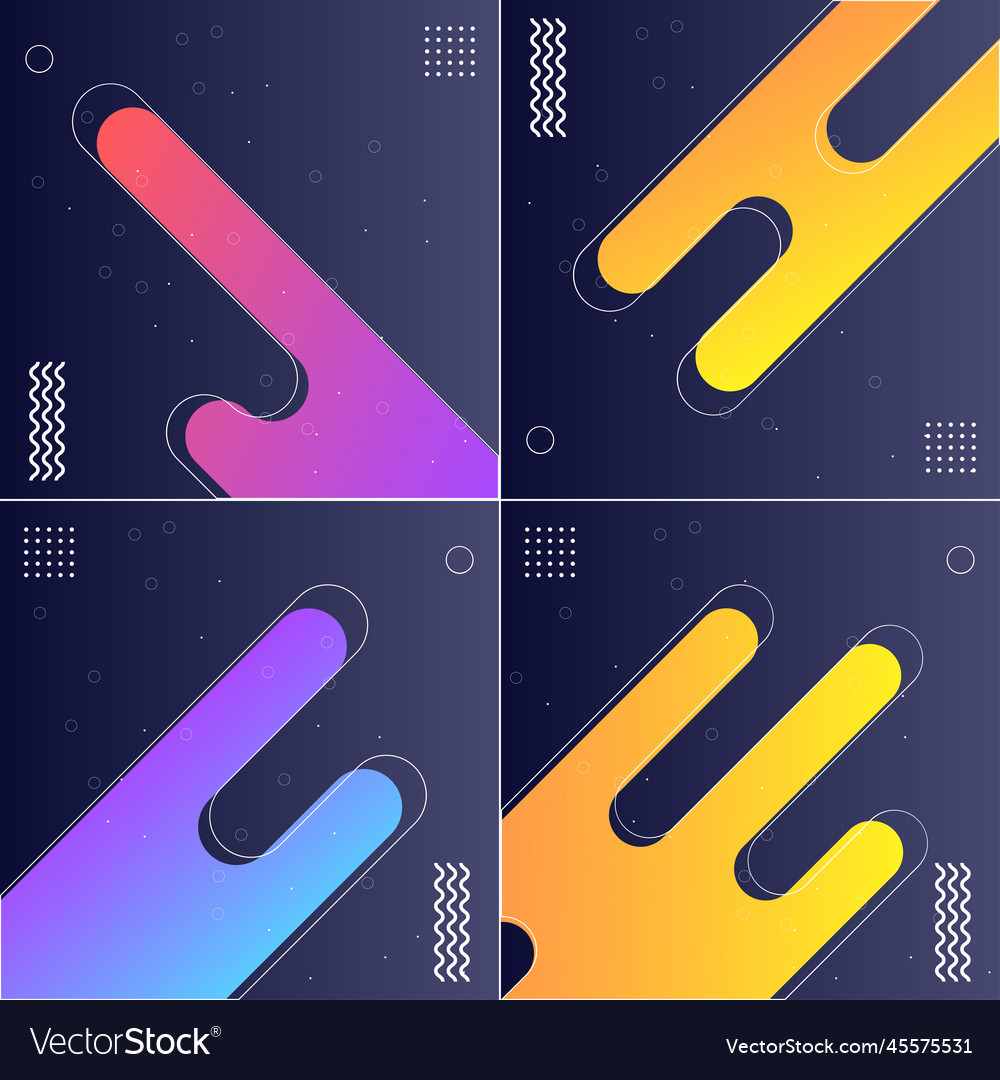 Abstract gradient shape backgrounds pack of 4 Vector Image