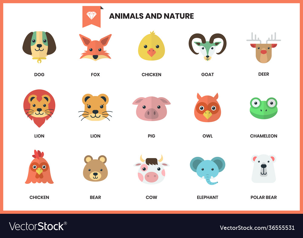 Animal icons set for business Royalty Free Vector Image