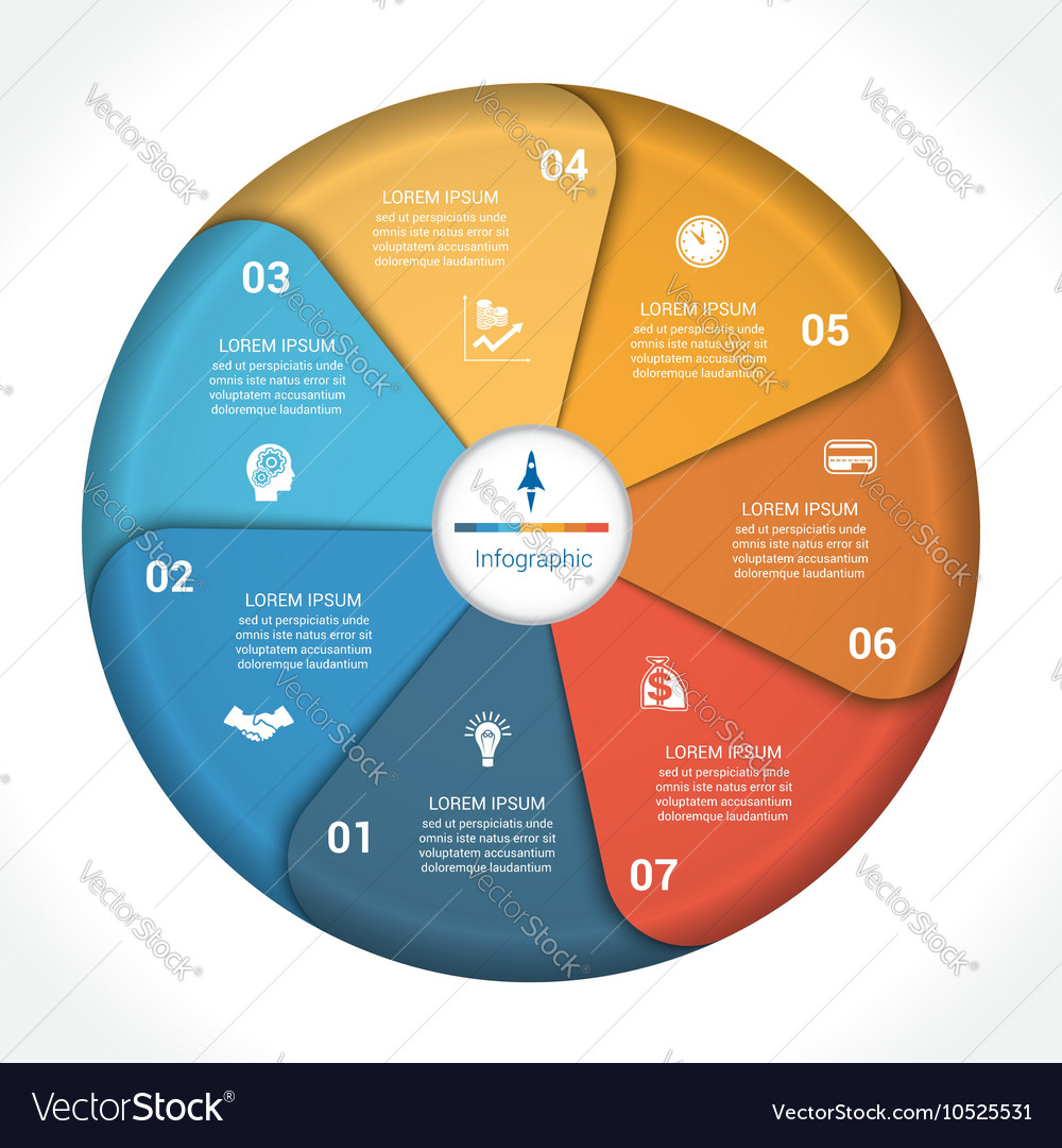 Business Pie Chart Diagram Data 7 Royalty Free Vector Image 0667