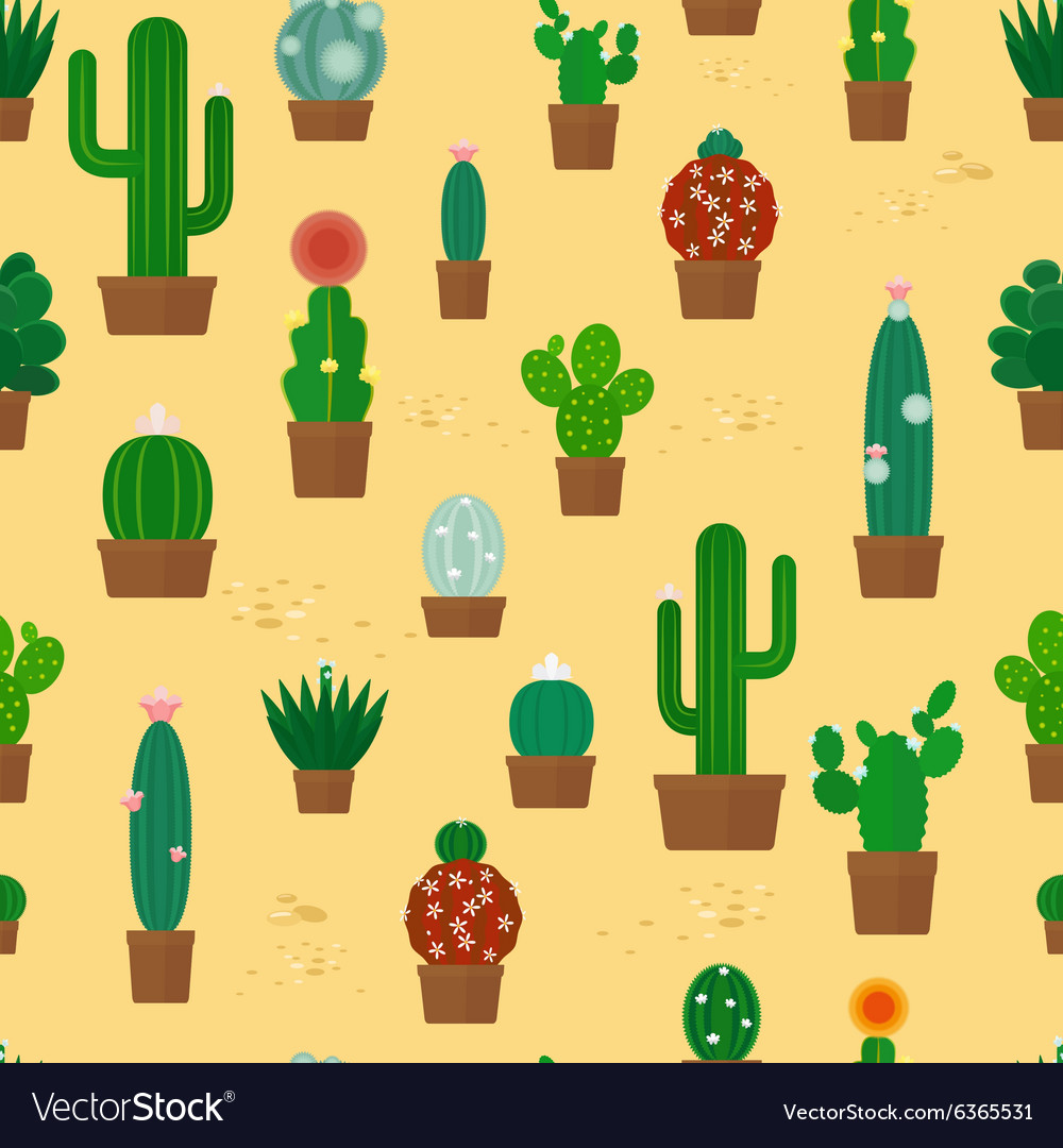 Cactus Seamless Pattern