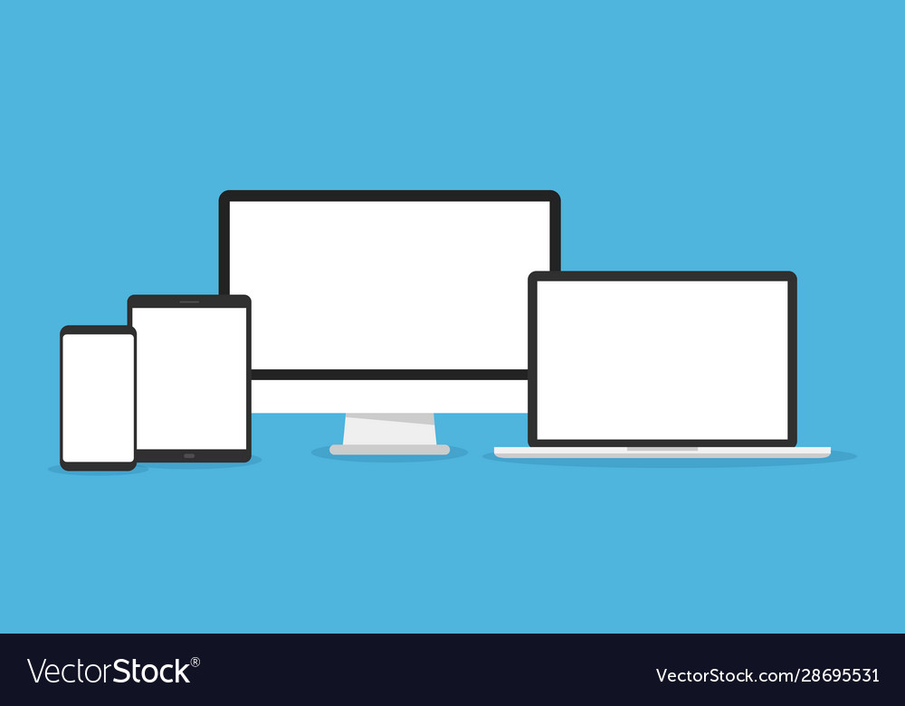 Computer laptop tablet and smartphone set icon