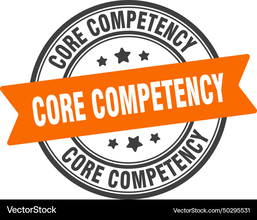 Core competency stamp label Royalty Free Vector Image