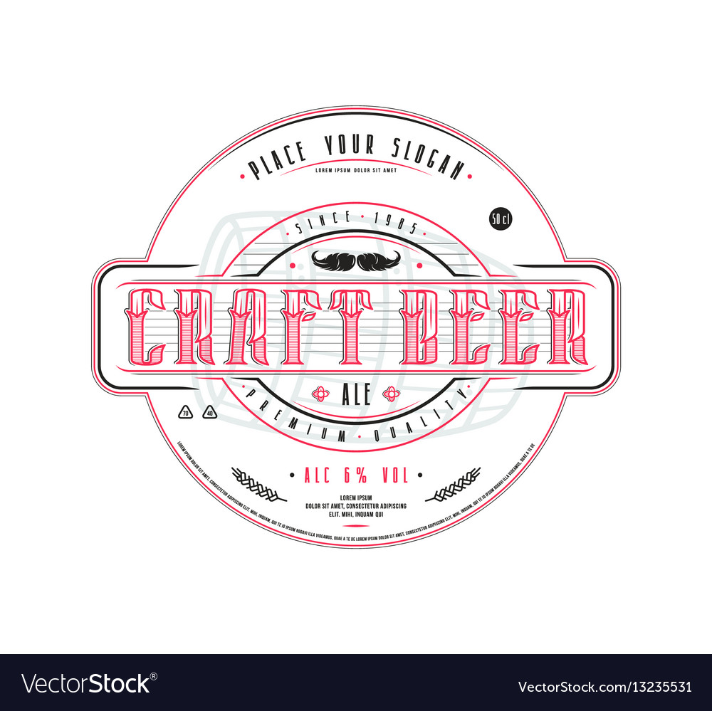 Craft beer label template in vintage style Vector Image With Craft Label Templates