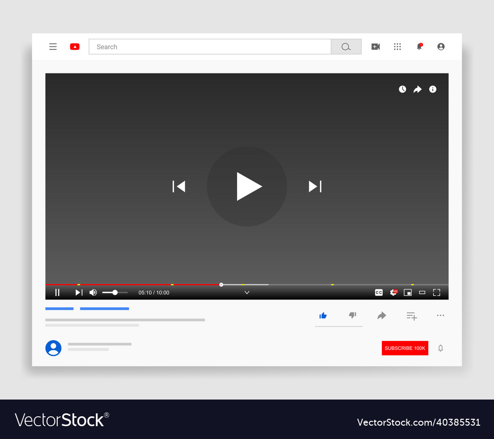 Desktop web video player