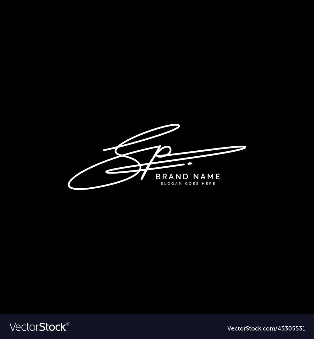 Elegant SP Signature Logo - Initial S & P