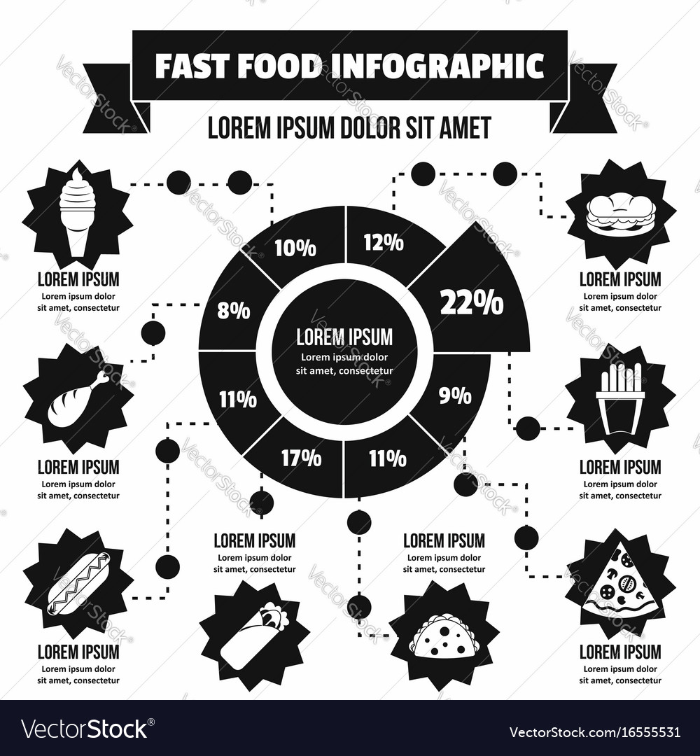 Fast Food Infographic Concept Simple Style Vector Image Fast Food Infographic Concept Simple Style Vector Image