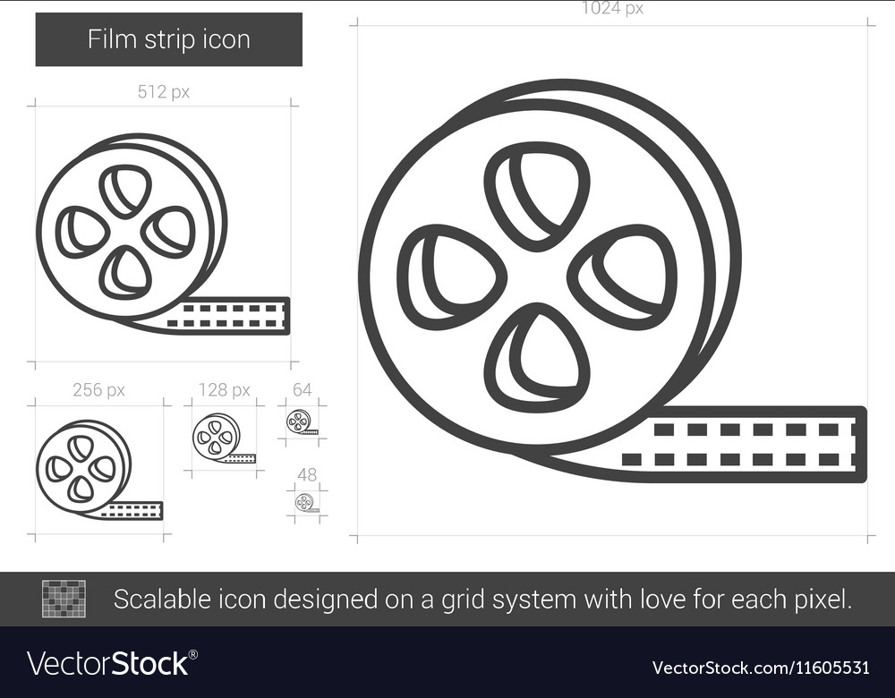 Film strip line icon