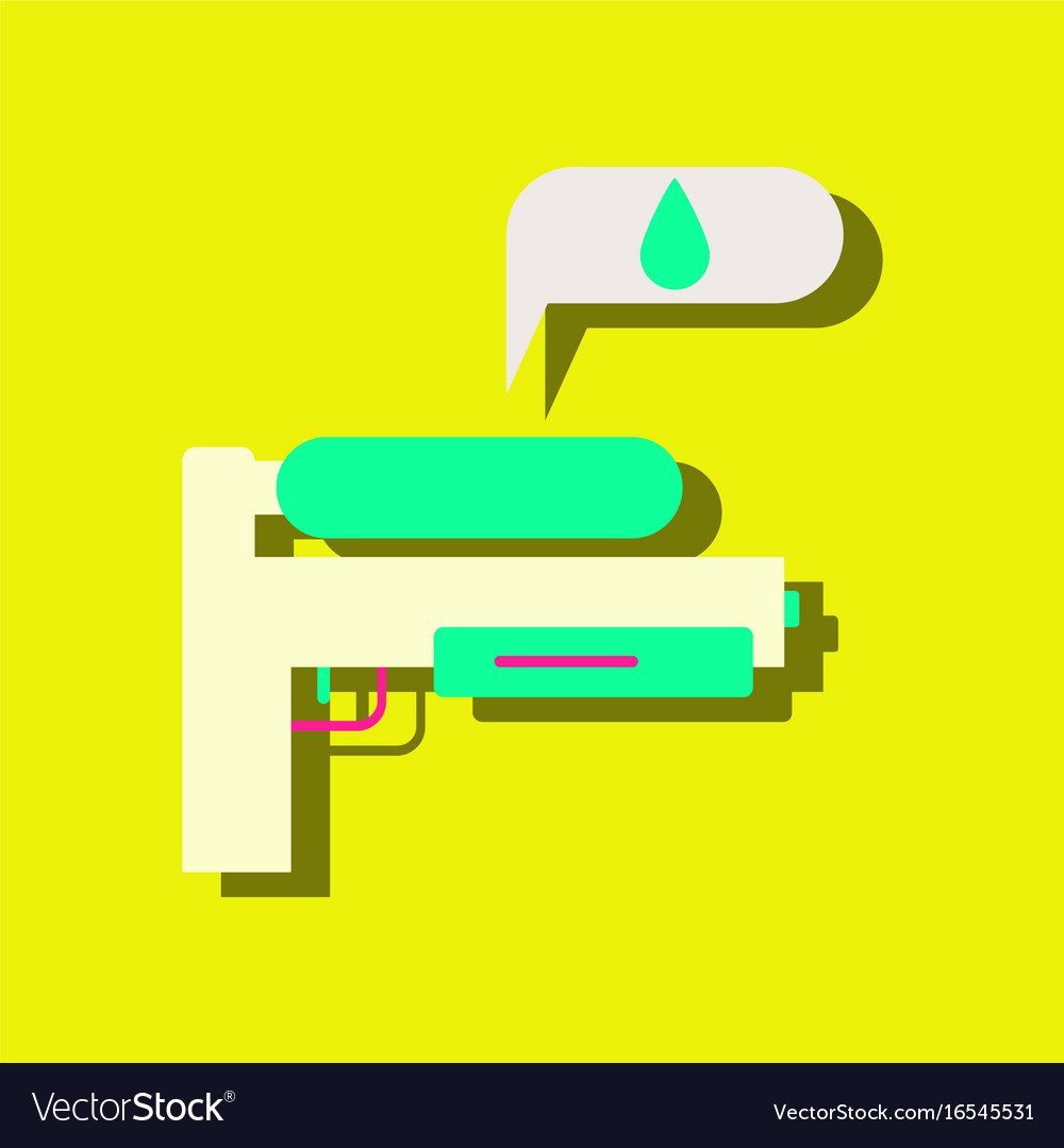 Flat icon design collection water gun in sticker