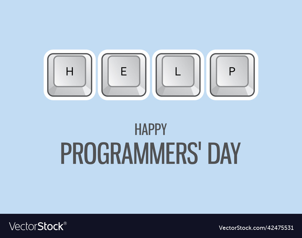 Happy programmers day keyboard computer icon vector image Happy programmers day keyboard computer icon