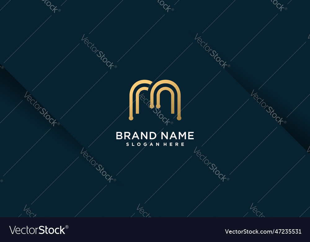 Letter m logo with creative luxury concept