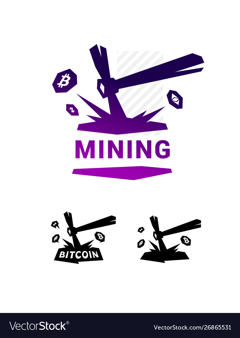 Mining Logo Bitcoin Metall Pickax