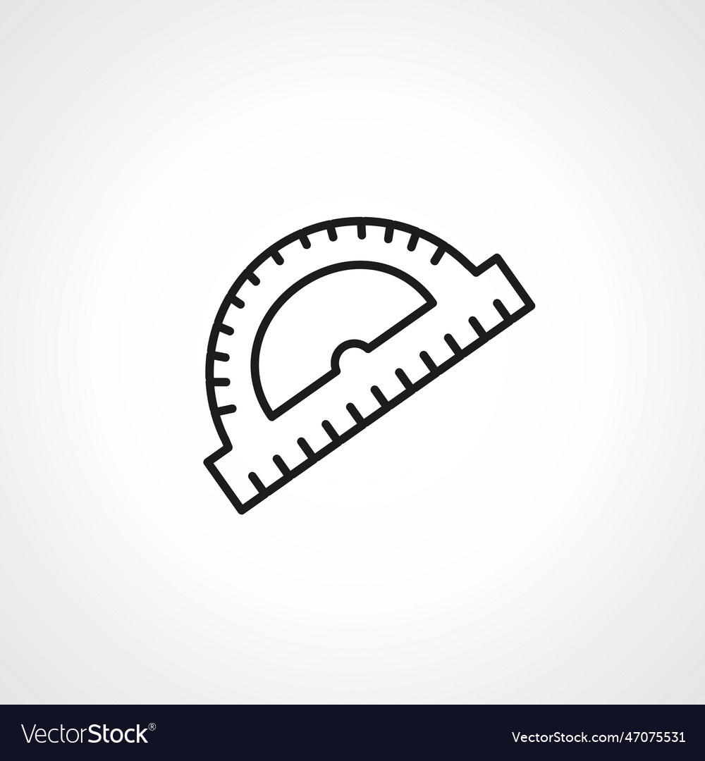 Protractor line icon half circle Royalty Free Vector Image