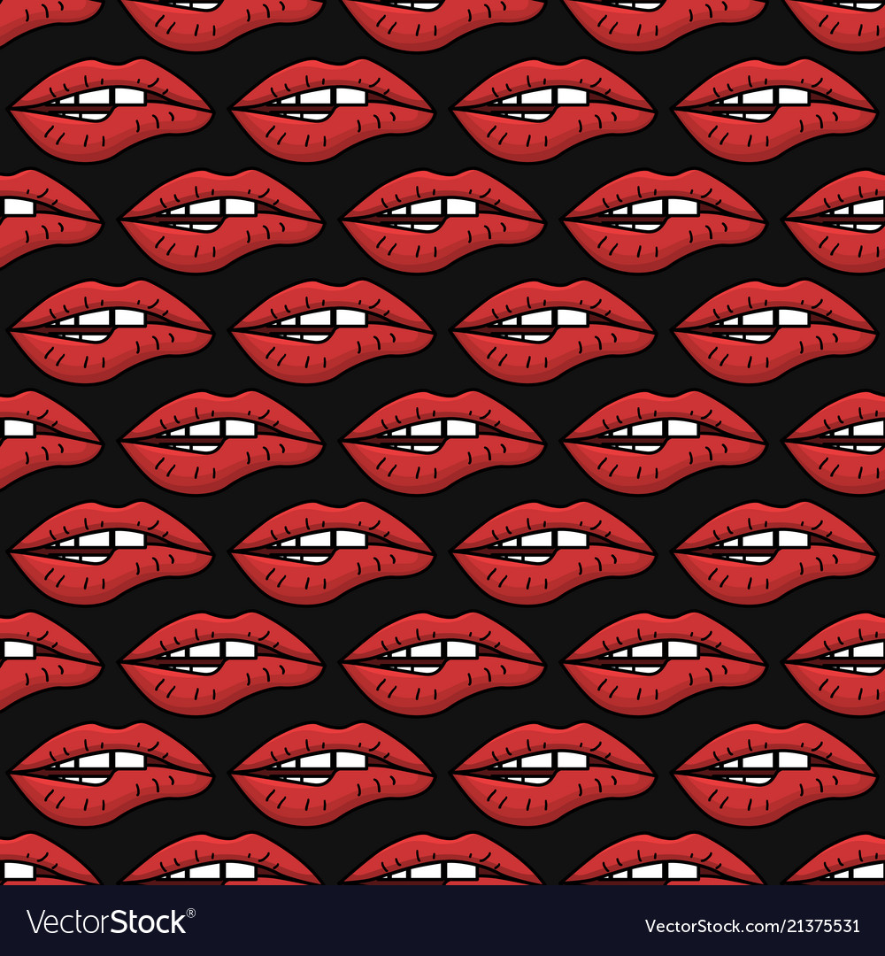 Seamless pattern with womens lips