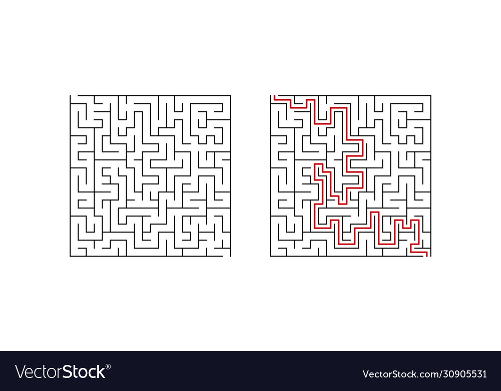Second level puzzle with solution vector image Second level puzzle with solution
