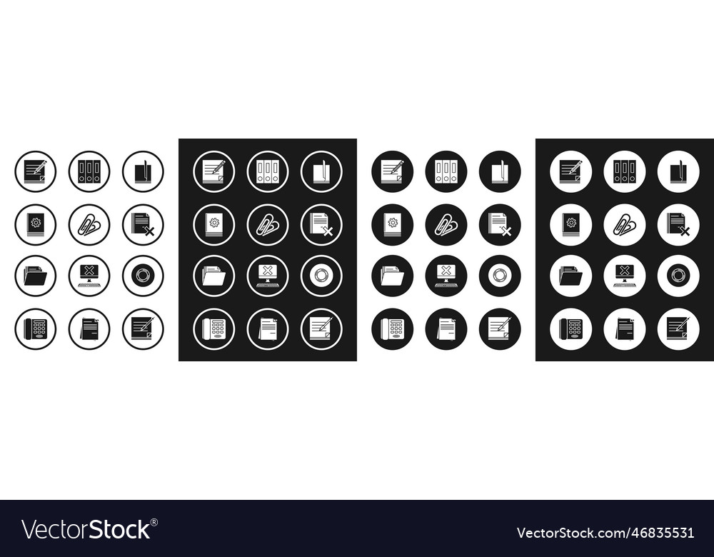 Set file document paper clip user manual blank vector image Set file document paper clip user manual blank