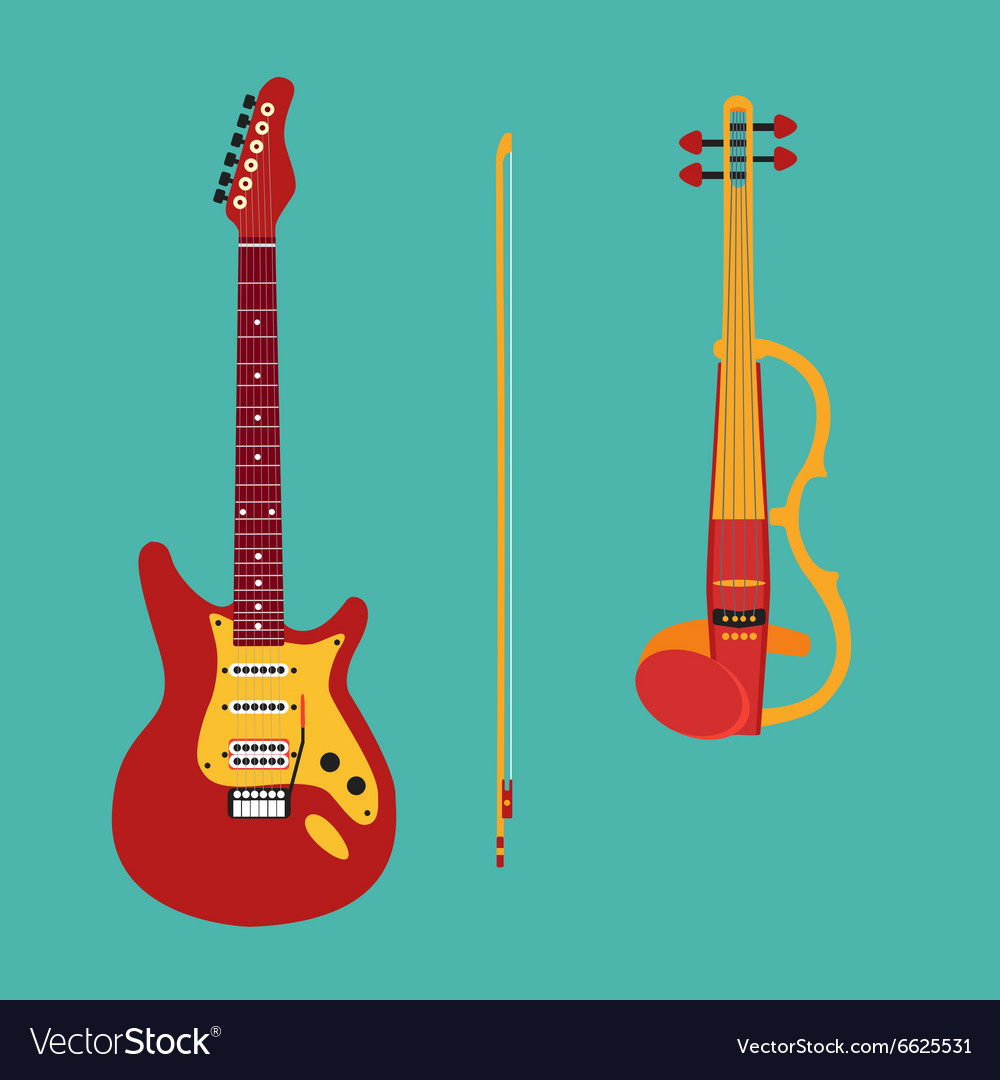 Set of string instruments electric violin