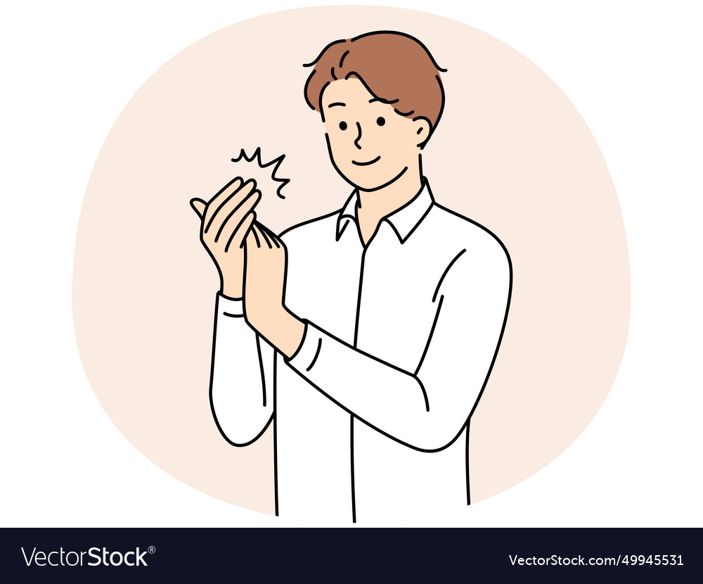 Smiling man clap hands Royalty Free Vector Image