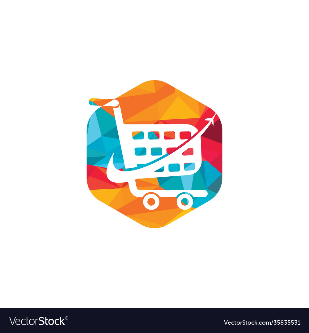 Travel cart logo design Royalty Free Vector Image