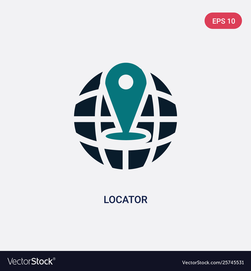 Two color locator icon from maps and flags