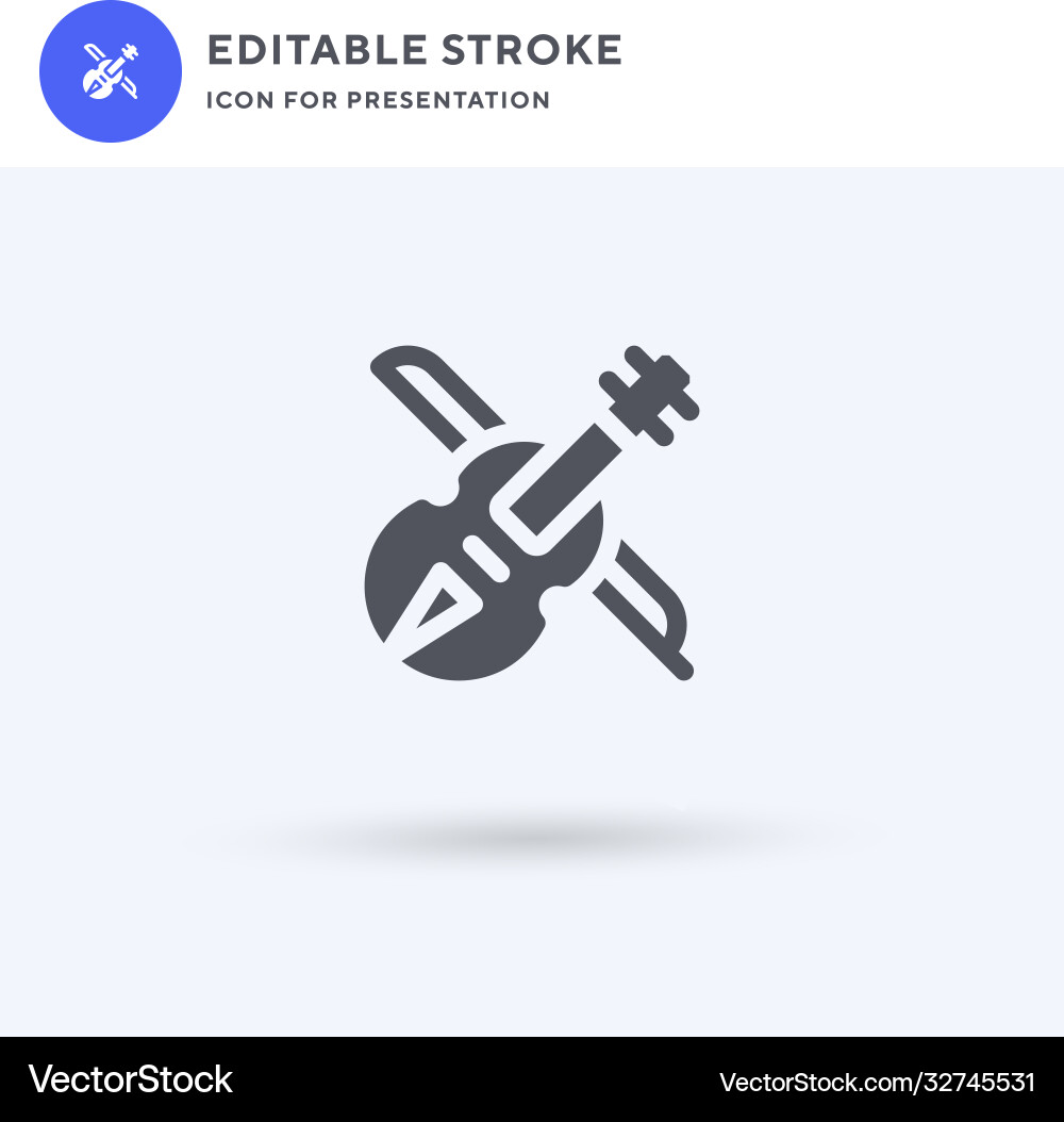 Violin icon filled flat sign solid Royalty Free Vector Image