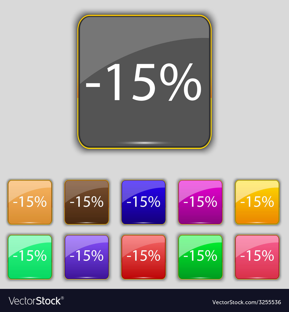 15 Prozent Rabatt Schild Symbol Verkauf Symbol Spezial