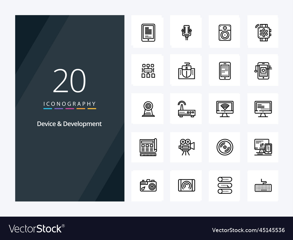 20 device and development outline icon