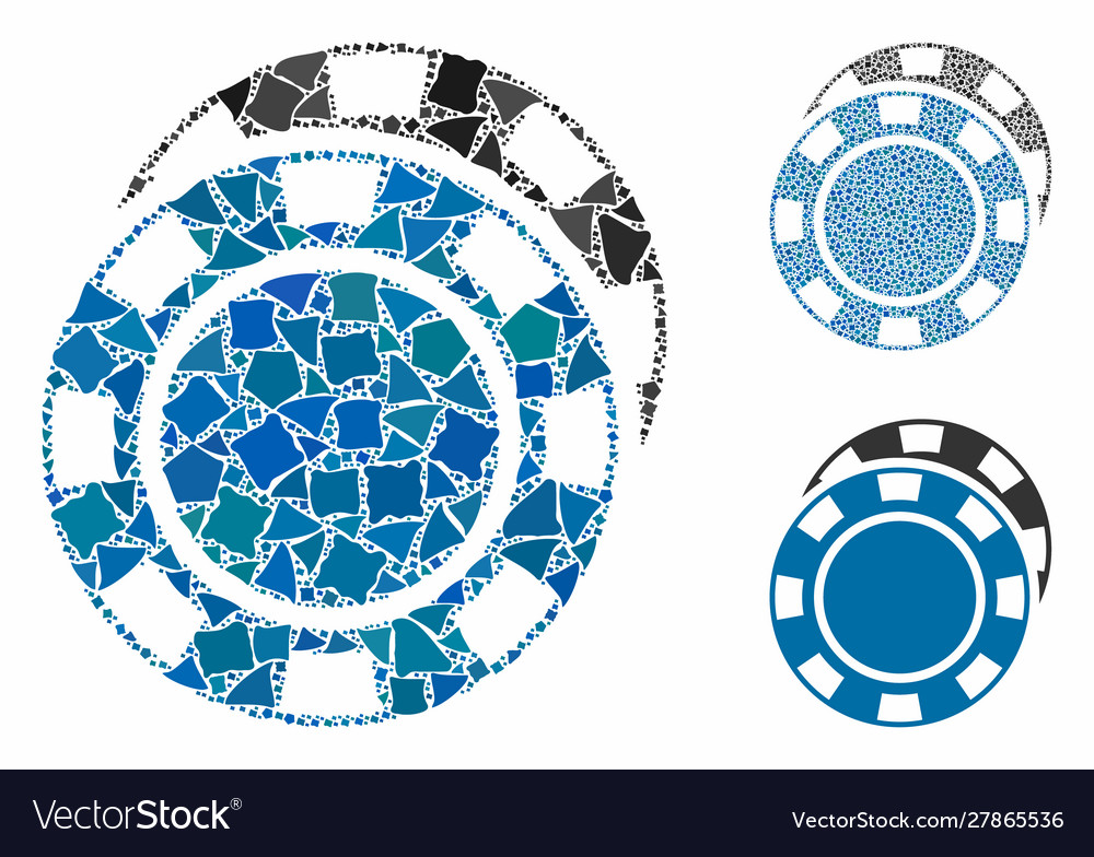 Casino chips composition icon inequal elements