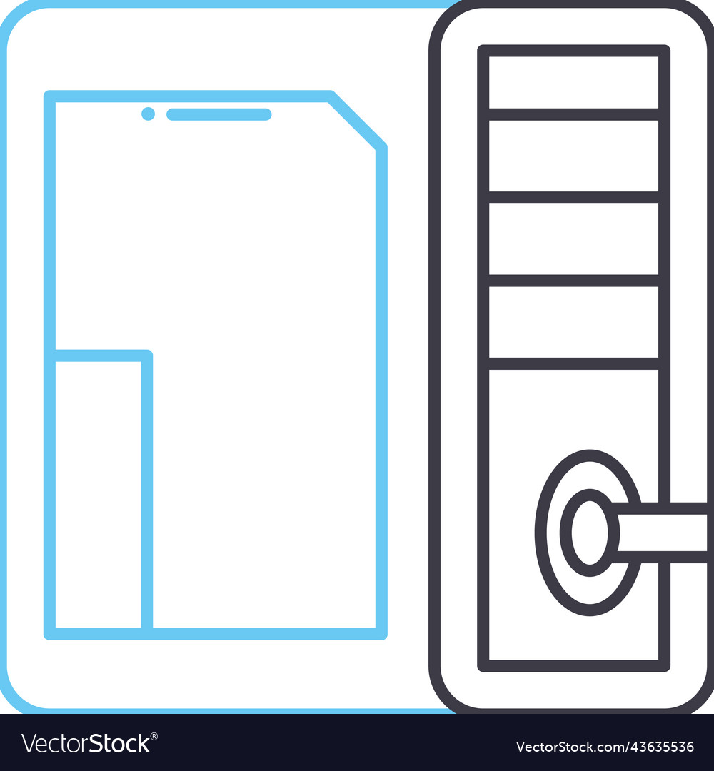 Computer case line icon outline symbol vector image Computer case line icon outline symbol