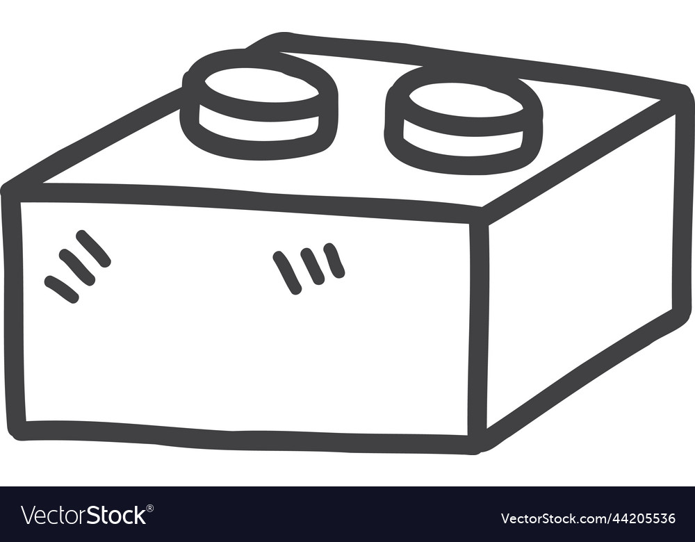 Hand drawn block cube for kid