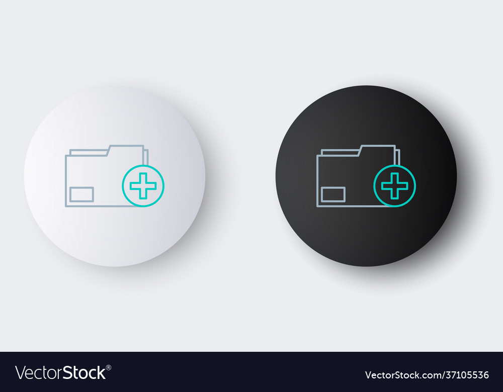 Line add new folder icon isolated on grey vector image Line add new folder icon isolated on grey