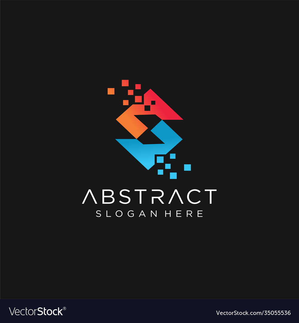 Logo abstract letter s technology concept icons ve