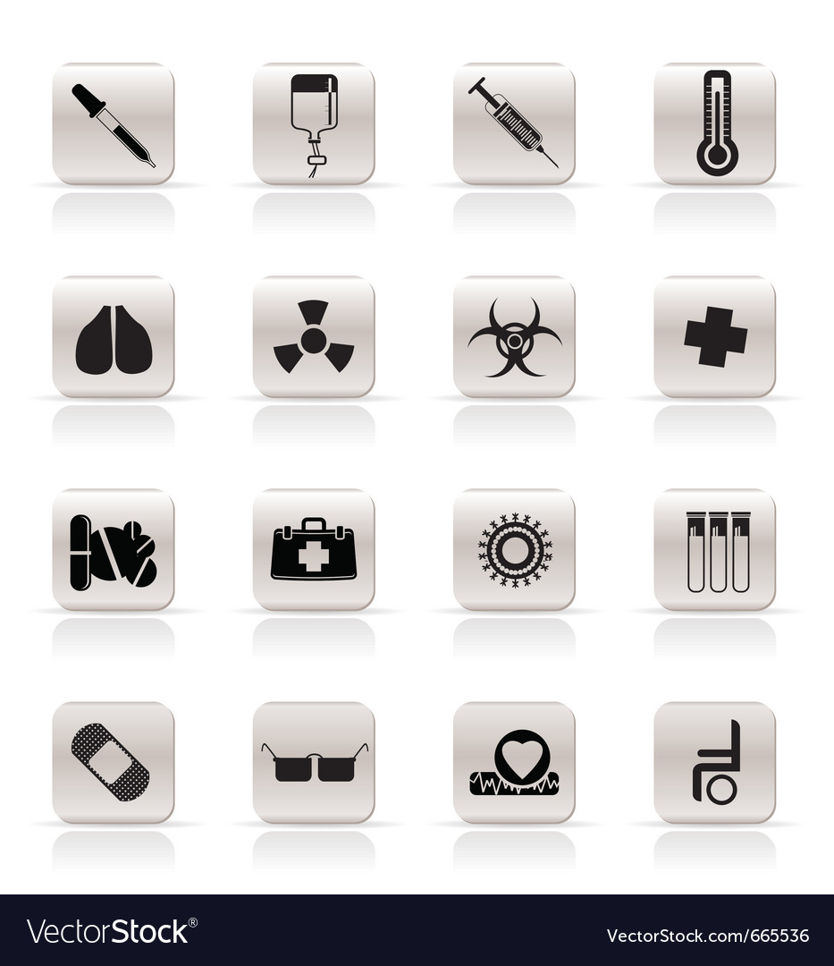 Medical themed icons and warning-signs