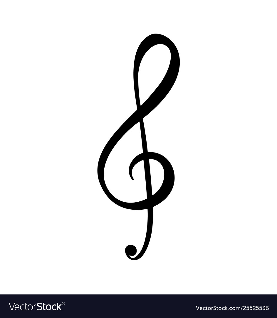 Music key hand drawn logo and icon Royalty Free Vector Image