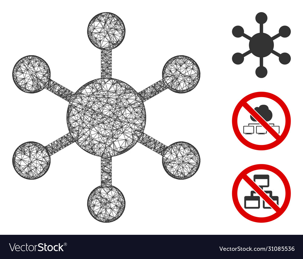 Network node polygonal web mesh vector image Network node polygonal web mesh