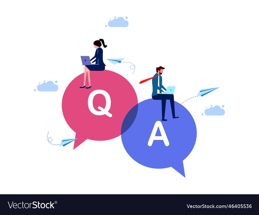 Qa problem solving or advice concept people