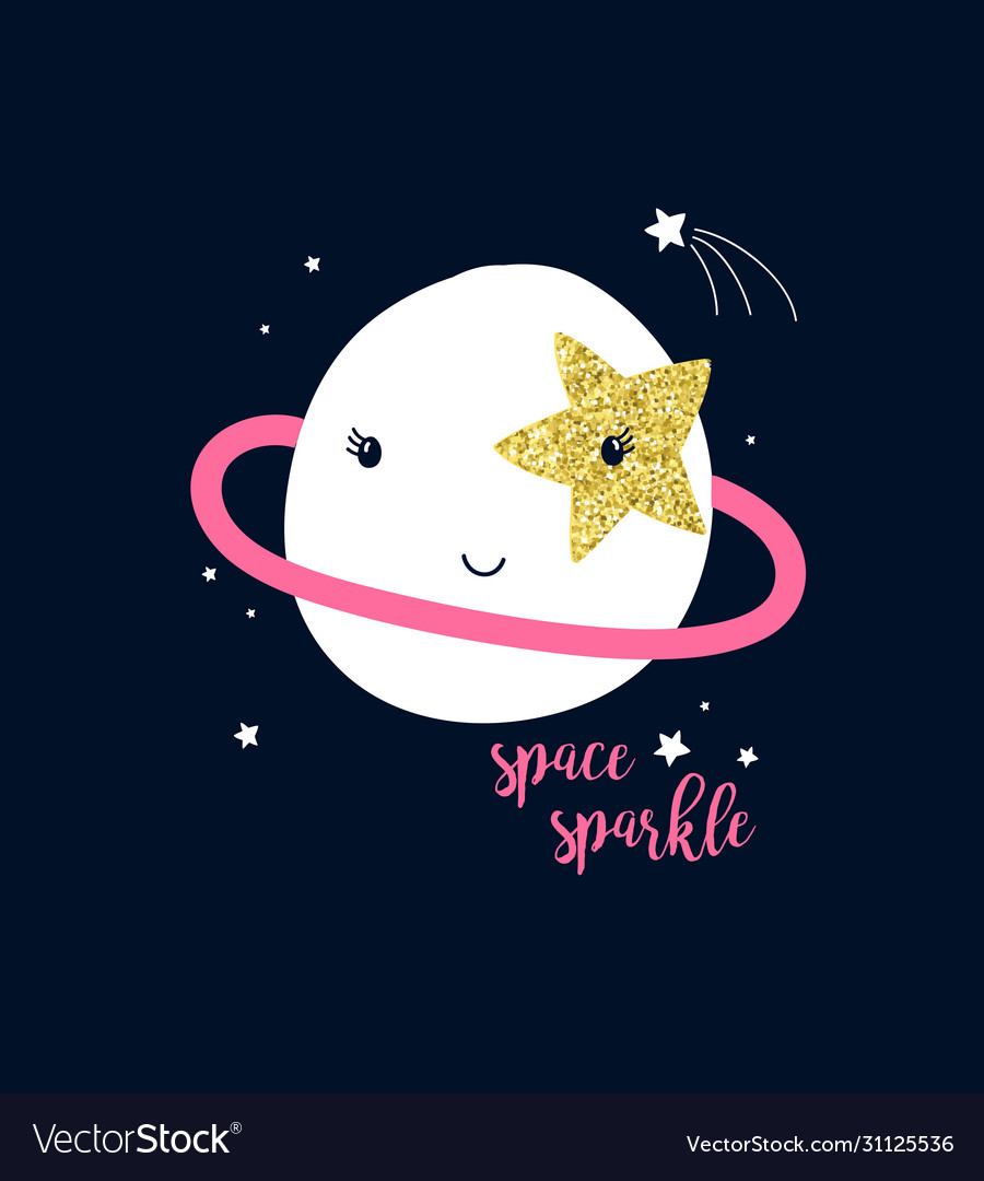 Saturn print design with slogan vector image Saturn print design with slogan