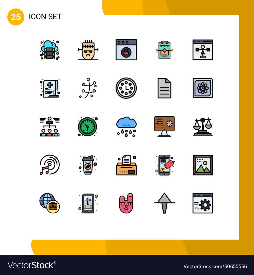 Set 25 modern ui icons symbols signs