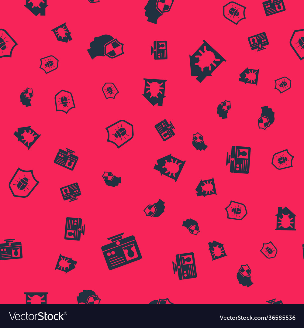 Set create account screen head with shield vector image Set create account screen head with shield