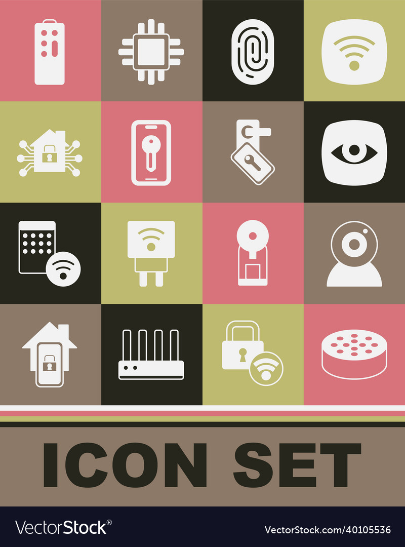 Set water sensor web camera security vector image Set water sensor web camera security