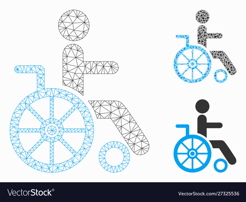 Wheelchair mesh network model and triangle vector image Wheelchair mesh network model and triangle