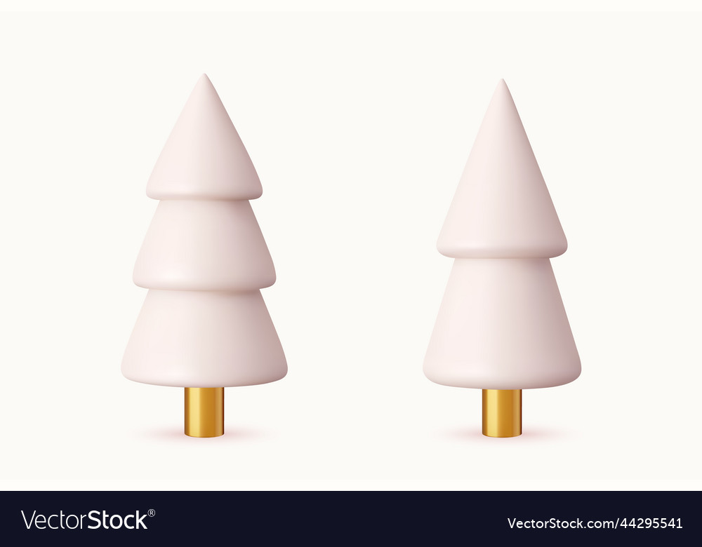 3d set of different style christmas tree cone vector image 3d set of different style christmas tree cone