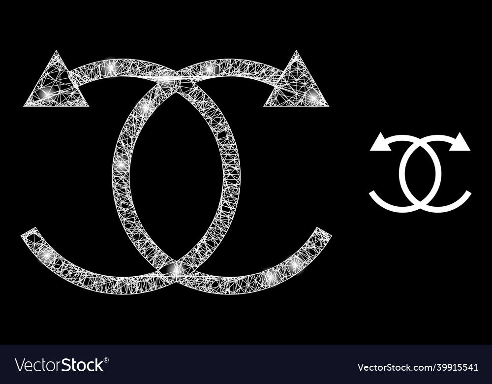 Bright web model knot rotation with glare vector image Bright web model knot rotation with glare