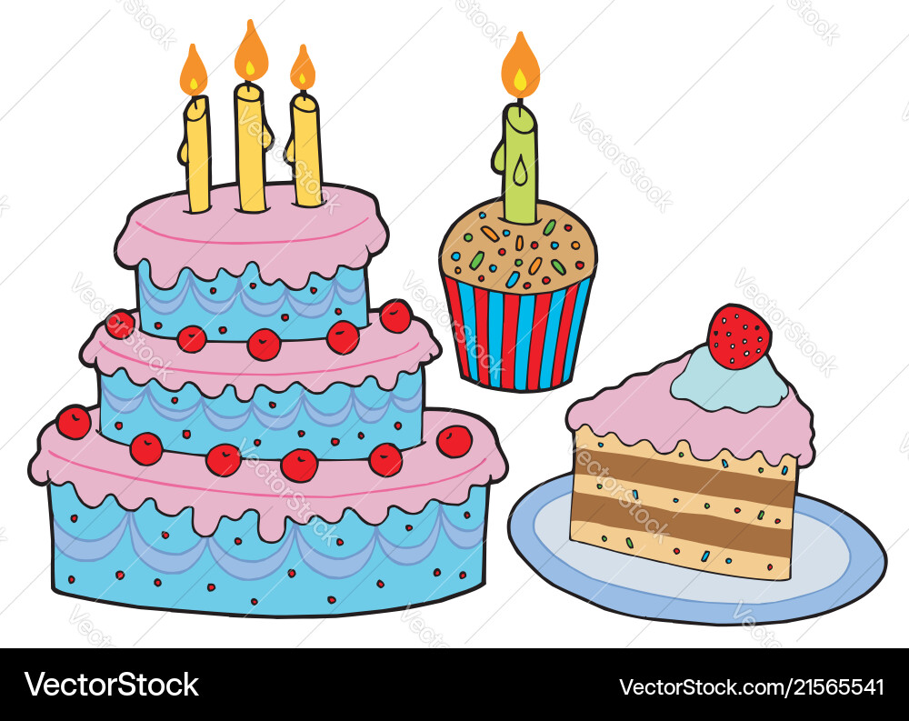 Cake collection Royalty Free Vector Image - VectorStock