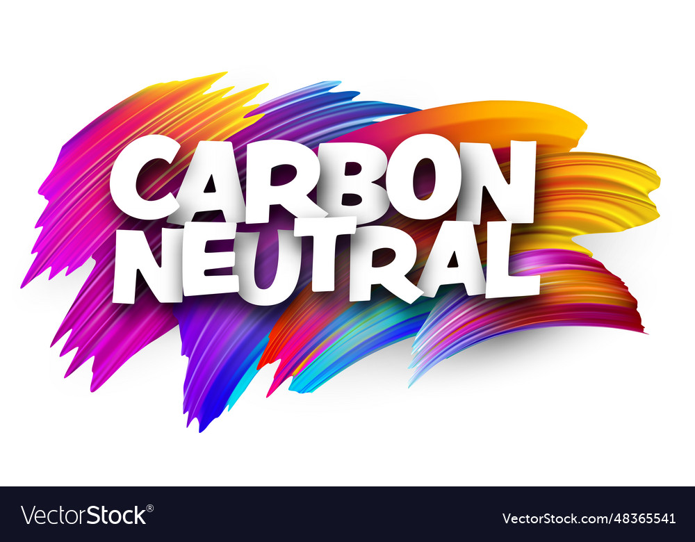 Carbon neutral paper word sign with colorful Vector Image