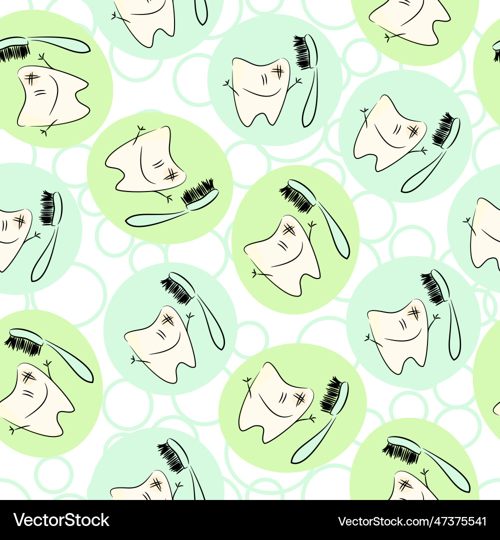 Childish seamless pattern with cartoon teeth Vector Image