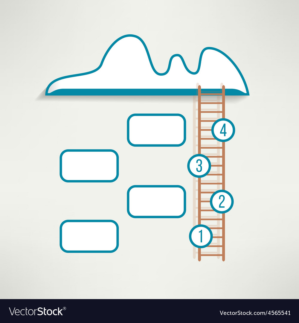 Cloud mit Leiter einfache saubere Infografiken Design