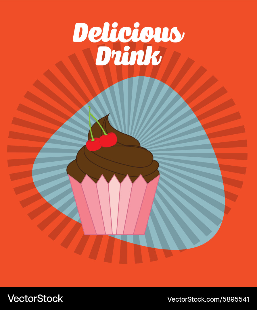 Delicious cupcake Royalty Free Vector Image - VectorStock